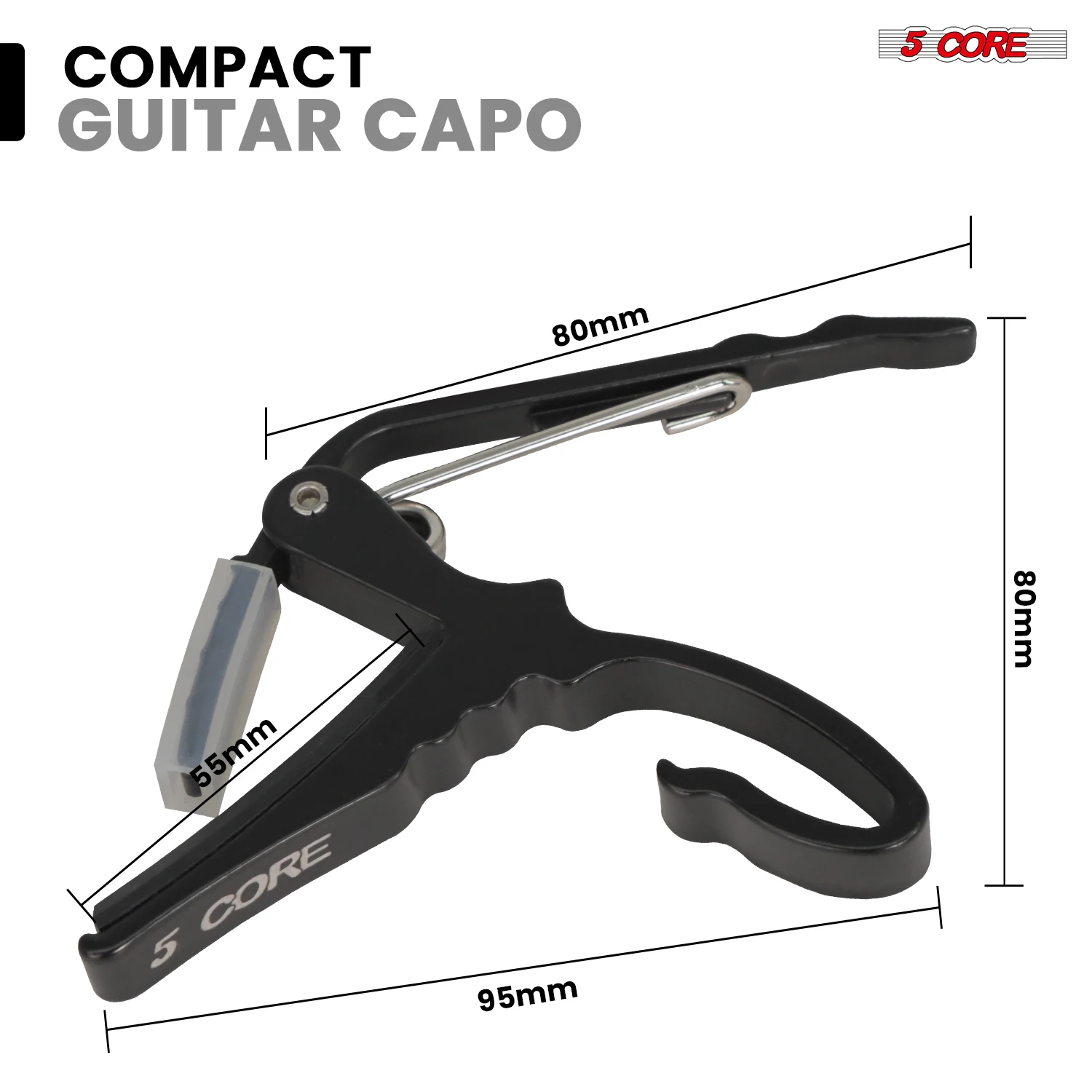 5Core Capo Klip Senar Gitar Elektrik Akustik + 6 Buah Pick Gitar Seluloid + Tas Jinjing CAPO AL BLK