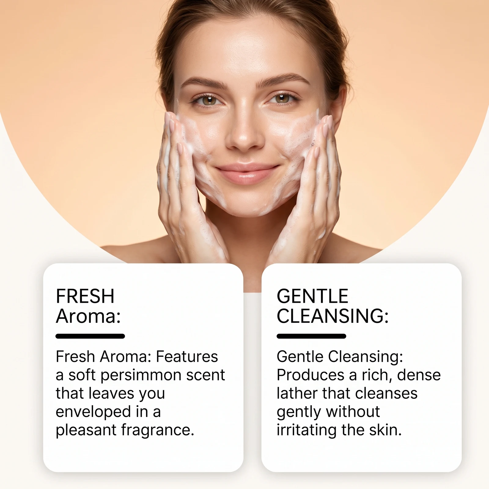 Natural Persimmon Deodorant Body Soap Gentle Cleansing Rich Lather Moisturizing Fresh Scent Whole Body Daily Shower Soap
