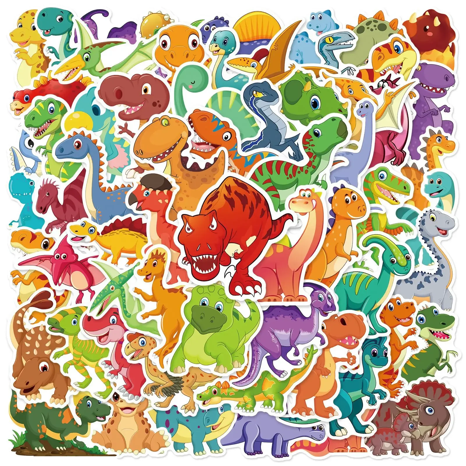 10/30/60 sztuk Cartoon wielkie oczy dinozaury Graffiti naklejki dla DIY Decor biurowe walizka butelka wody telefon Scrapbooking dzieci — zdjęcie 2