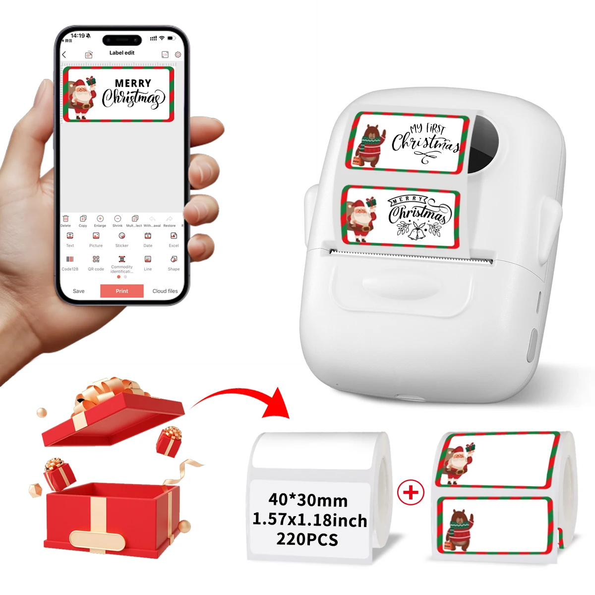 P50 Thermodrucker mit Bändern, 2-Zoll-Klebeetikettendrucker, Mini-Bluetooth-Aufkleber, Druckerhersteller, unterstützt Smartphones, PC