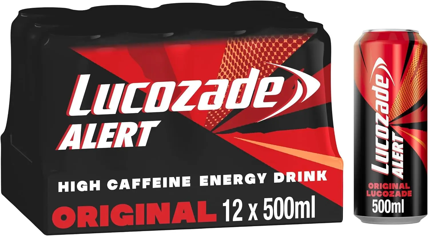 Lucozade Alert Original Energy Drink Pack of 12 x 500ml