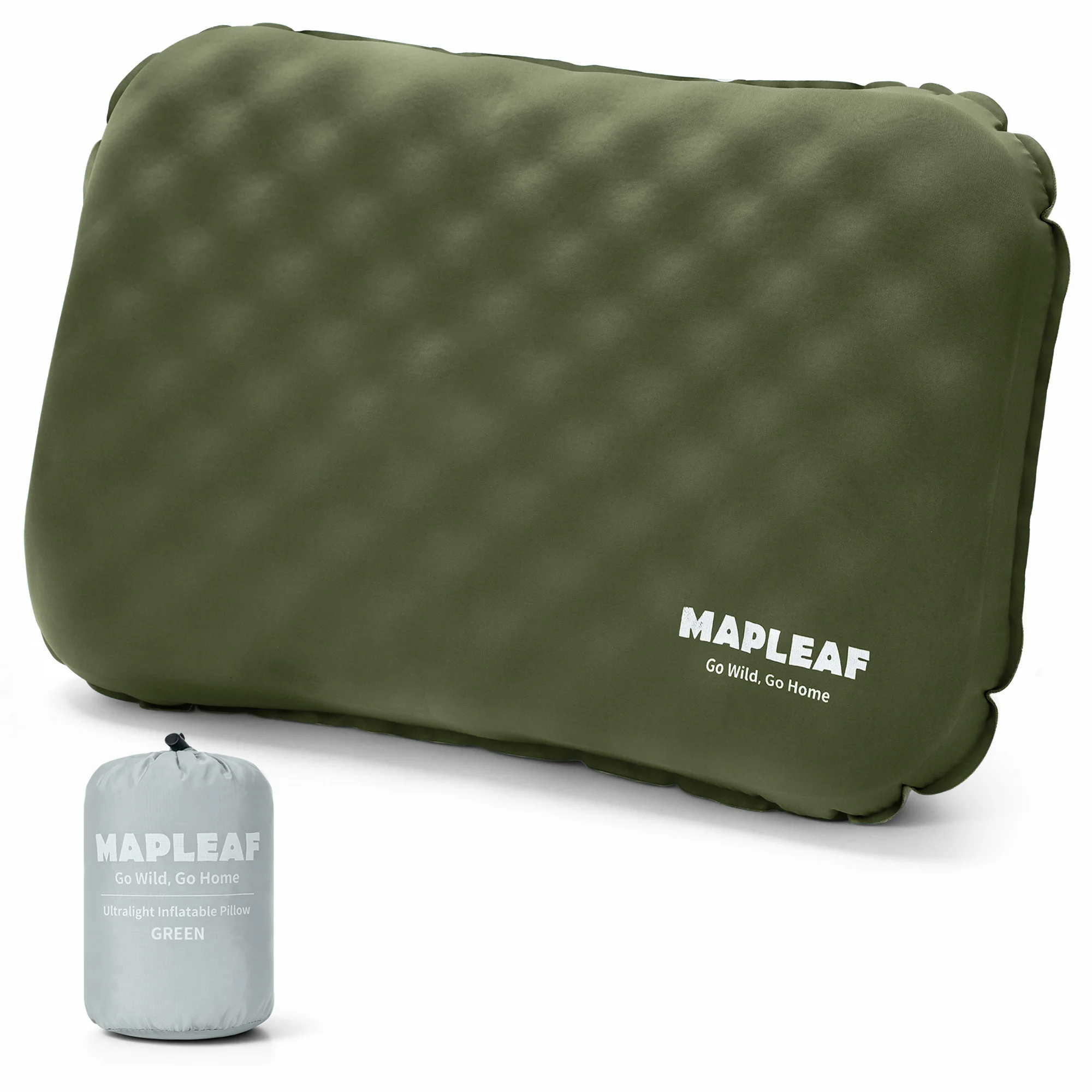 MAPLEAF Opblaasbaar Kussen Camping 2 in 1 Luchtkussen Schuim Ultralicht 175g Ijszijde Koel Warm Ademend Zonder Pomp 3-5 Ademhalingen 48x31cm Blauw 11.5cm Verstelbaar Outdoor Reizen voor reizen