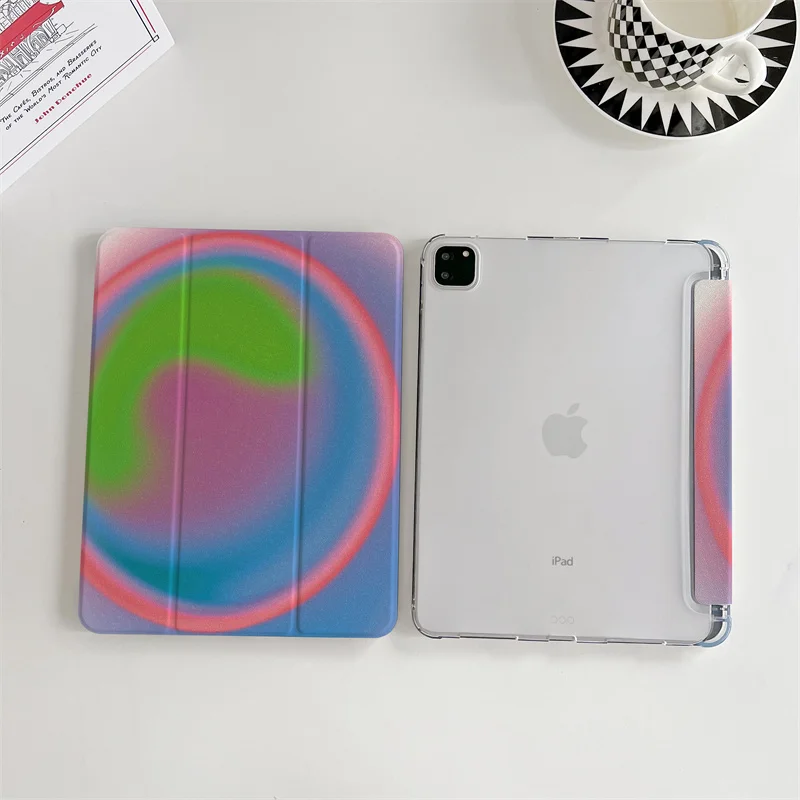 เคสแท็บเล็ตแฟชั่นสีไล่ระดับสีสำหรับ Apple iPad Air 2024 Pro 11นิ้ว AIR 5/4 10.9 10th 7/8/9 10.2 AIR 3 10.5นิ้ว