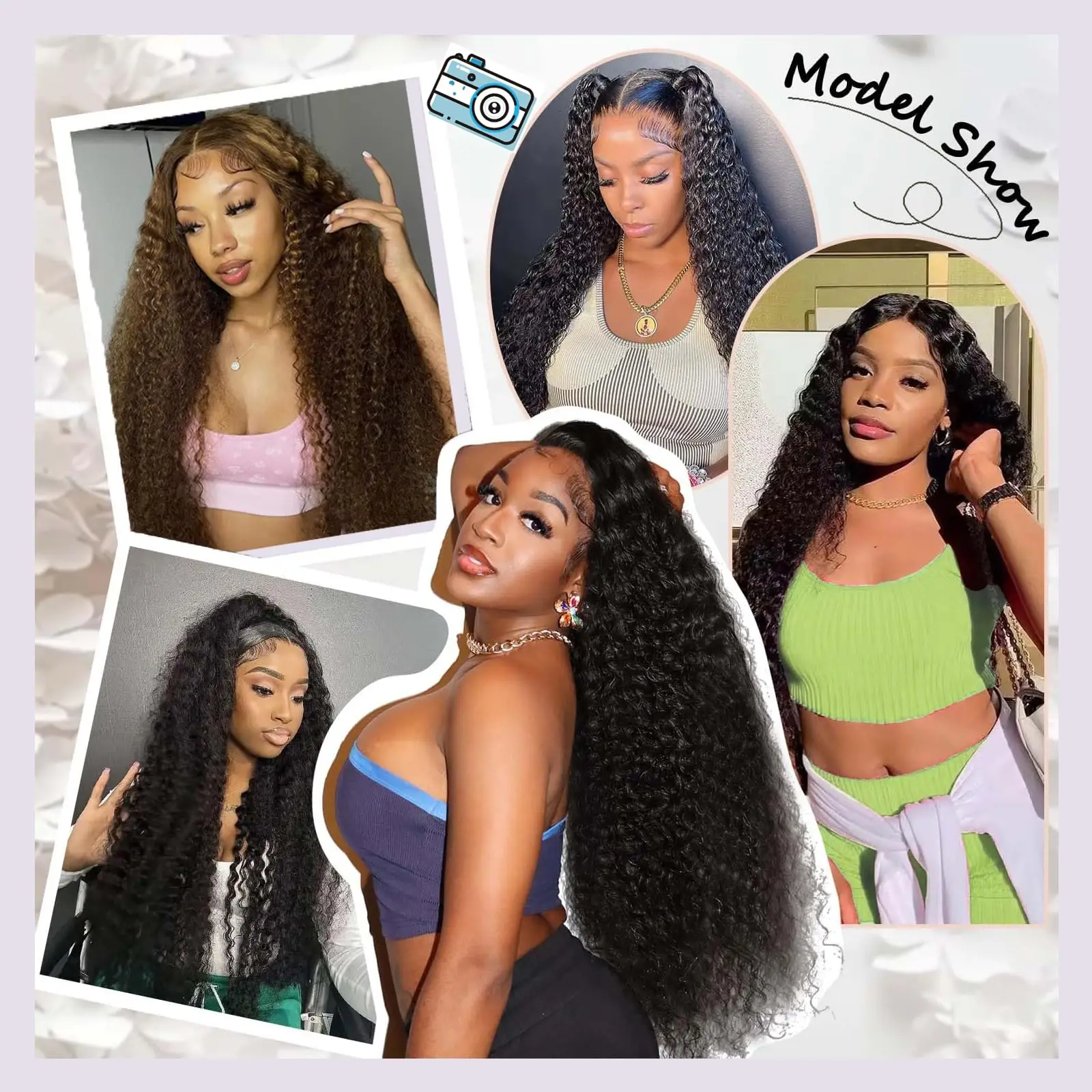 Deep Wave 1 3 Bundles 100% Human Hair Bundles Deep Wave Human Hair Bundle Human Hair Extensions Natural Black For Women