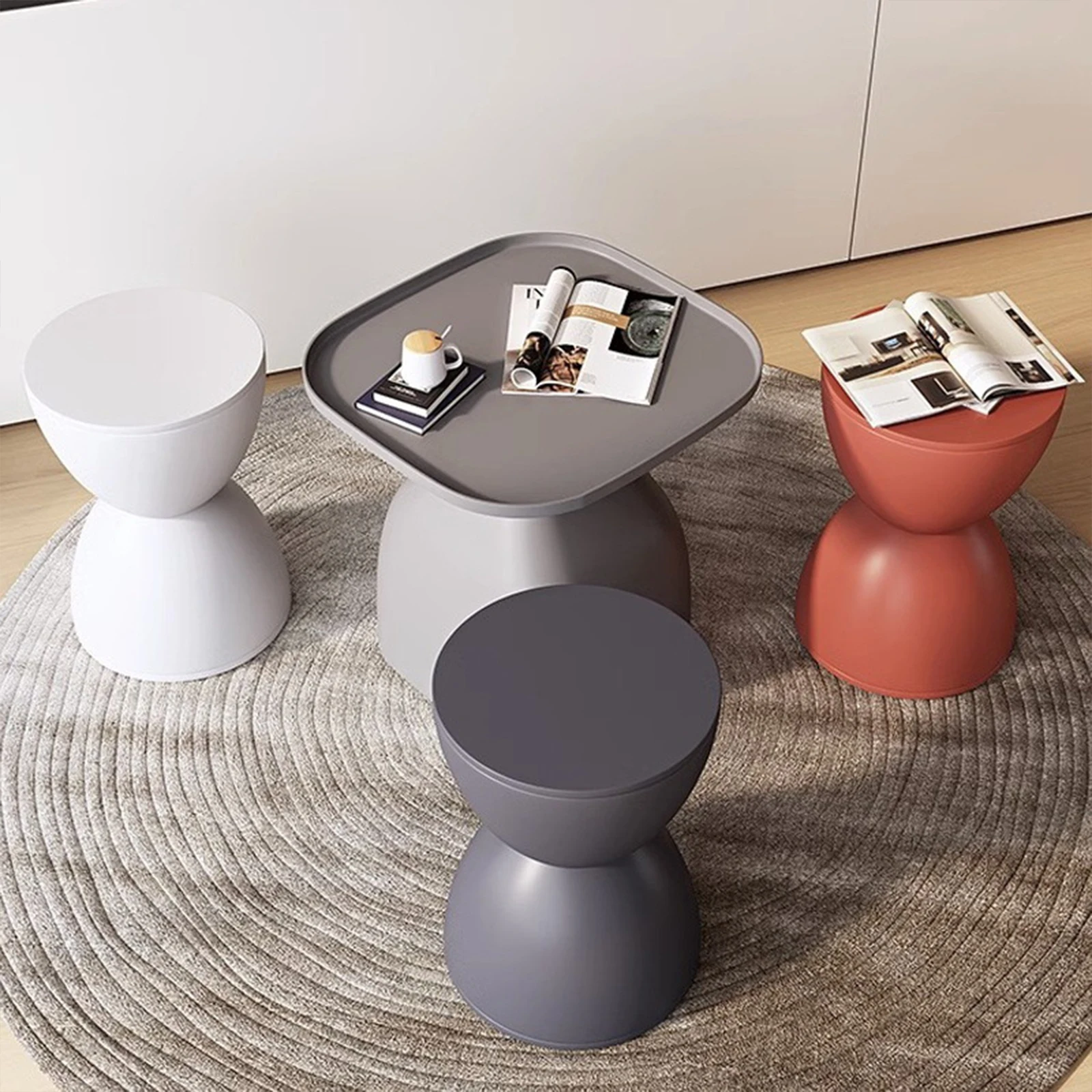 

Small Round Foot Stool Seat Footstool Hourglass Shape Low Stool For Living Room Home Apartment For Entrance Shoe Changing Stool