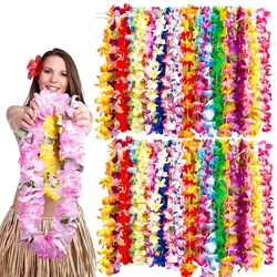 36/72pcs Hawaiian Bulk,Colorful Tropical Flower Party Decoration Artificial Necklace Hawaii Flowers Spring  Beach party supplies