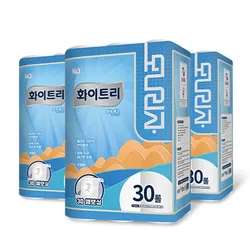 모나리자 블랑에코 더 도톰한 3D 엠보싱 3겹 30롤X3팩 총 90롤 천연펄프 100% 화장지 휴지