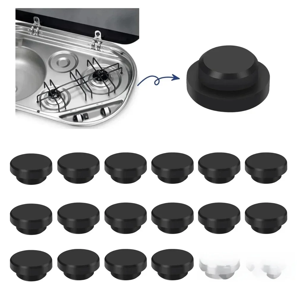 16PCS Rubber Plugs Protective Rubber Plugs Set RV Kitchenware Gas Stoves Holder Rubber Cover Caps for Dometic Smev Thetford