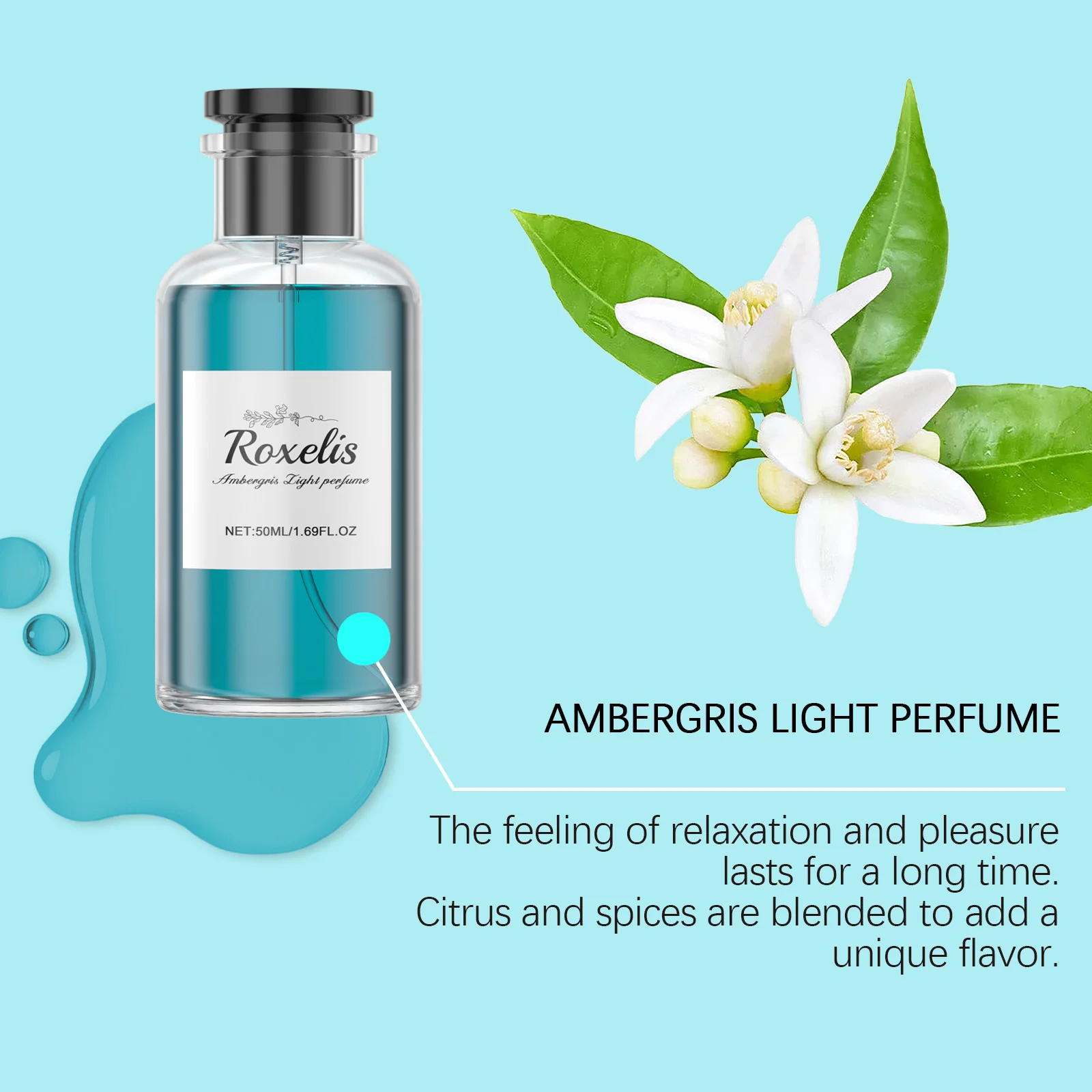 Roxelis 50ml parfum en bois d'ambregris durable frais naturel rencontres parfum libération charmant Niche Glamour parfum en bois