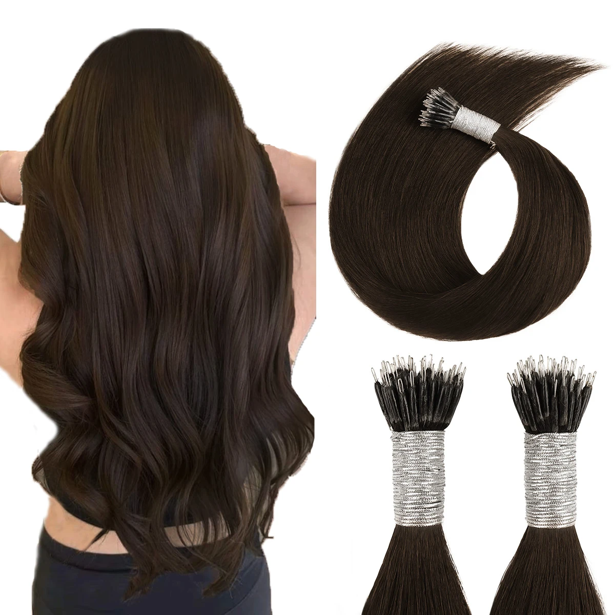 

Sixstarhair 100% прямые человеческие волосы Remy, 50 г, 50 прядей, 16 футов, 18 футов, 20 футов, 22 футов, 24 дюйма, нано-кольца, наращивание волос для женщин