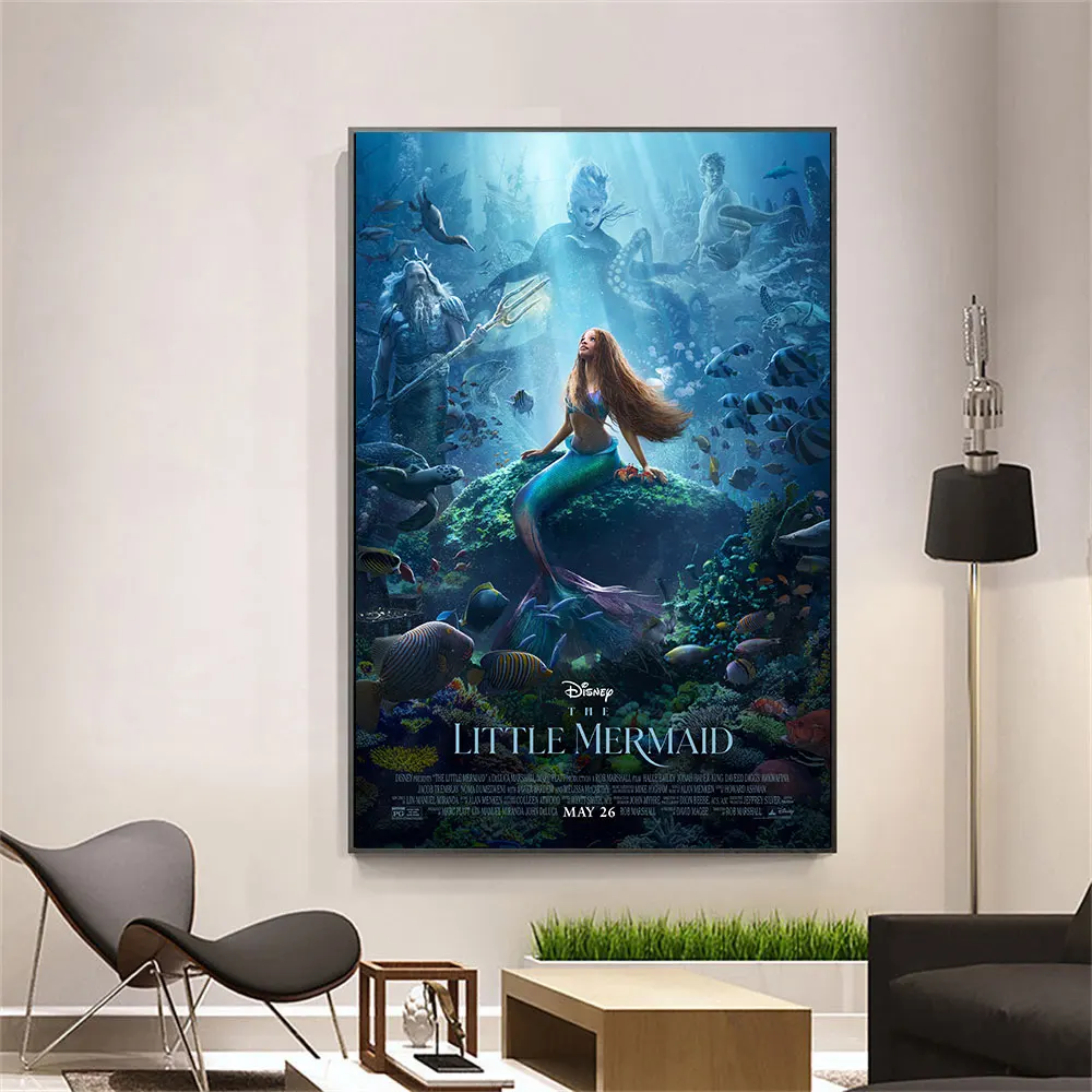 

Disney The Little Mermaid Film Canvas Painting Cartoon Movie Poster Prints Wall Art Picture For Kids Bedroom Home Decoration