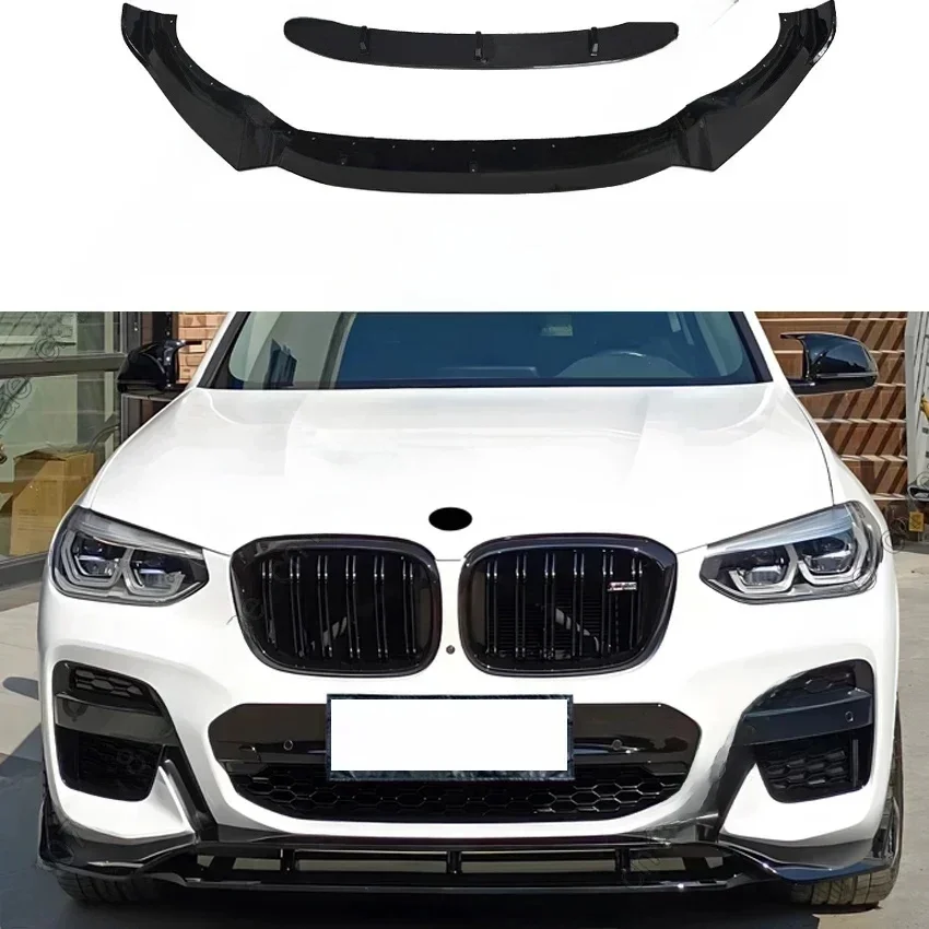 4 Stuks Auto Voorbumper Splitter Lip Diffuser Spoiler Zwart Voor Bmw X3 G01 & X4 G02 M40i M40d M-Pack M-Sport 2017-2021 Guard Cover - afbeelding 2