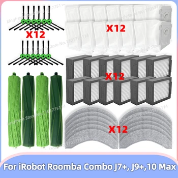 Compatible con ( iRobot Roomba COMBO J7+ / COMBO J9+ / COMBO 10 Max ) Piezas del Aspirador Cepillo Principal Cepillo Lateral Filtro Hepa Trapo de Limpieza Bolsa de Polvo Accesorios