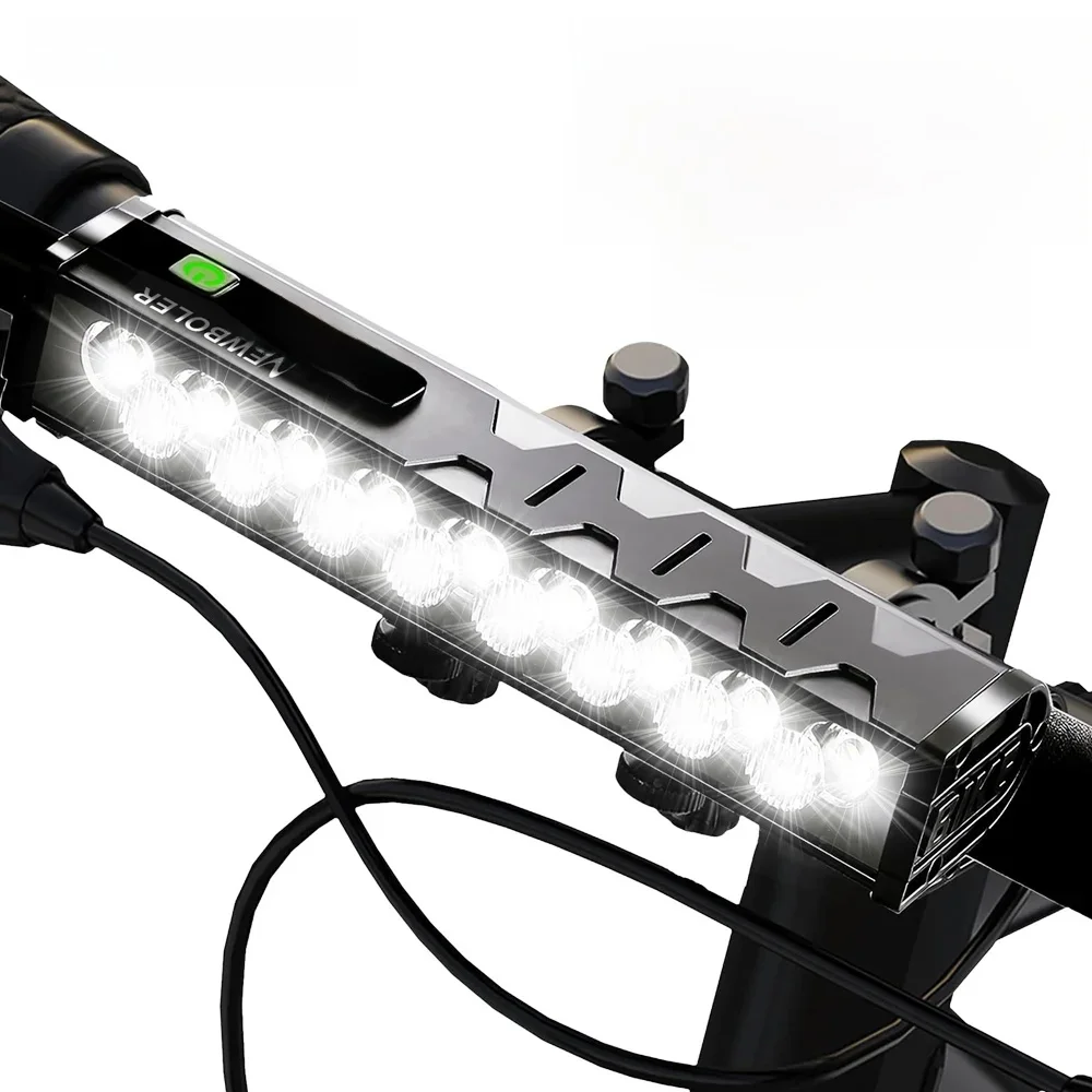 AliExpress NEWBOLER Bicycle Light 10000mAh 17 LED Bike Light Front Rechargeable LED Flashlight 10000LM Headlight with Power Bank Bicycle Accessories