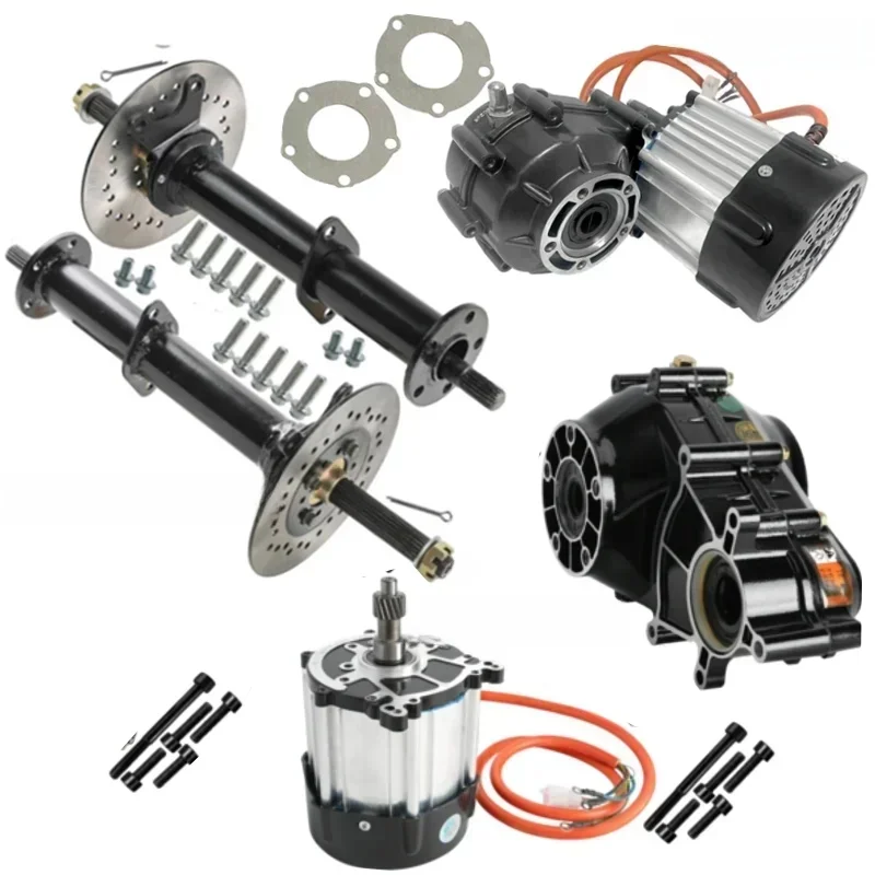 Dla dziecka Mini Go Kar 48V 1000W/72V 1500W różnicowy silnik bezszczotkowy/30 "34" 40 "różnica tylna oś zestaw do wózka golfowego ATV — zdjęcie 2