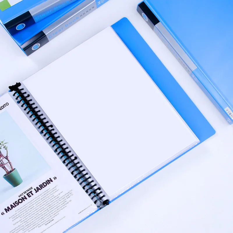 HUAJIE A4 20/40/60 صفحة مجلد بلاستيكي، مجلد ملفات PP سميك، منظم مستندات للمكتب، حامل ورق الطالب