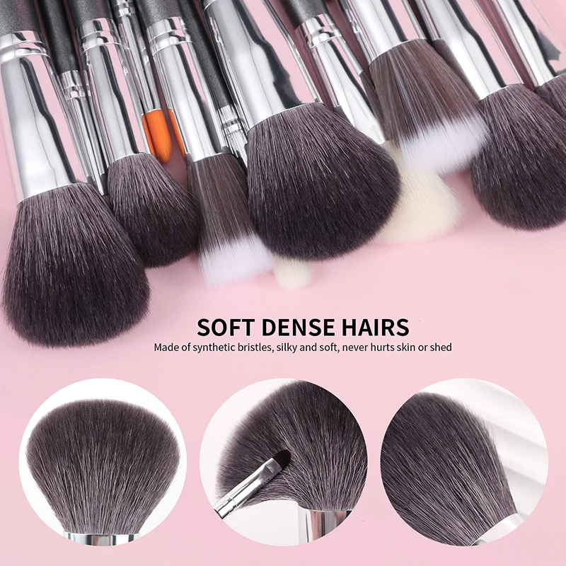 Docolor Makeup brushes set 29pcs Professional Natural hair Foundation Powder Contour Eyeshadow make up brushes with PU Leather