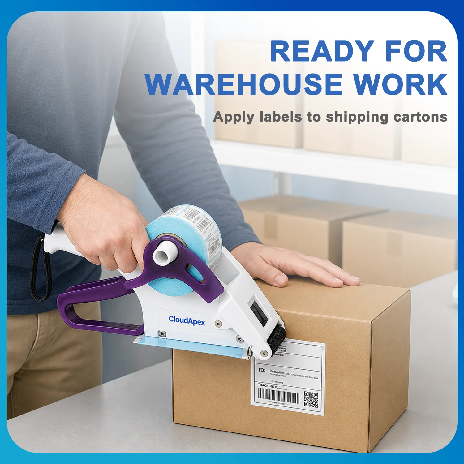 CloudApex 60 Manual Handheld Label Applicator Automatic Liner Peeling Price Tag Labeller 20-60mm Round Bottle Flat Label