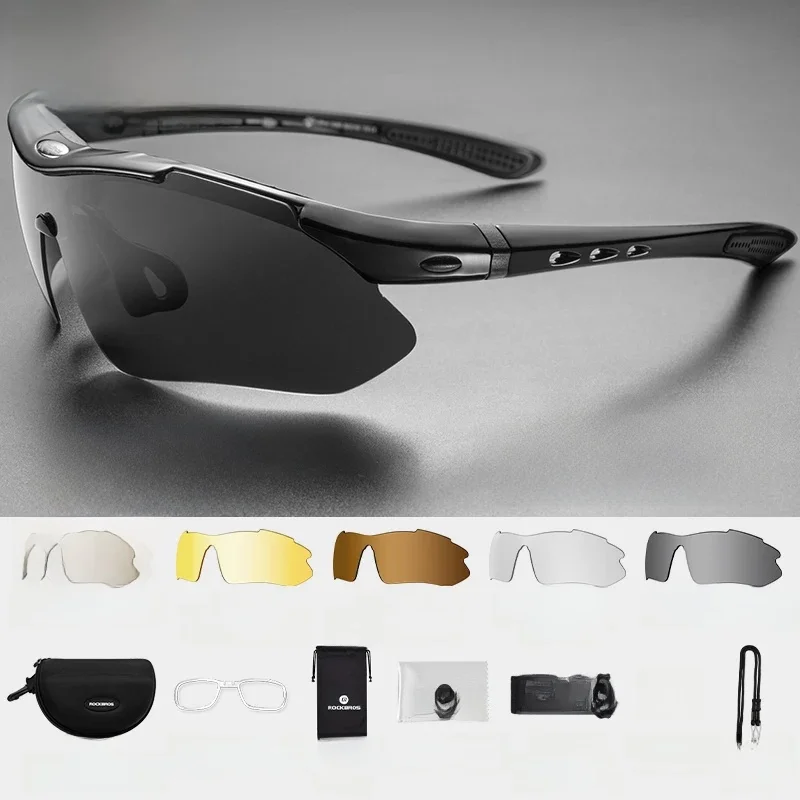 AliExpress ROCKBROS Cycling Polarized glasses Bike Photochromic Outdoor Sports Sunglasses MTB PC Goggles Eyewear 5/3 Lens Bicycle Accessory