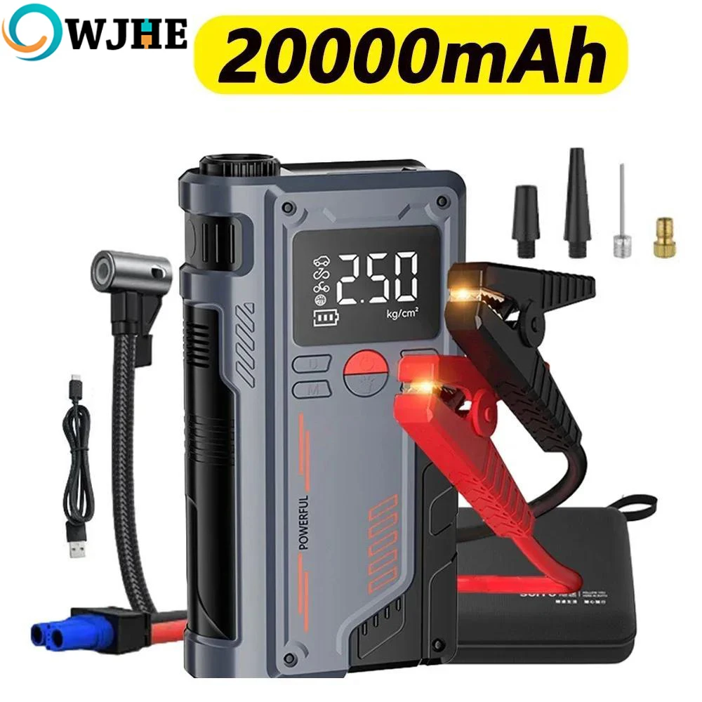 Arrancador de Coches 4 en 1 con Compresor de Aire de 150 PSI, Cargador Portátil de 20000 mAh, Dispositivo de Arranque de Batería de Coche Potente de 1000 A