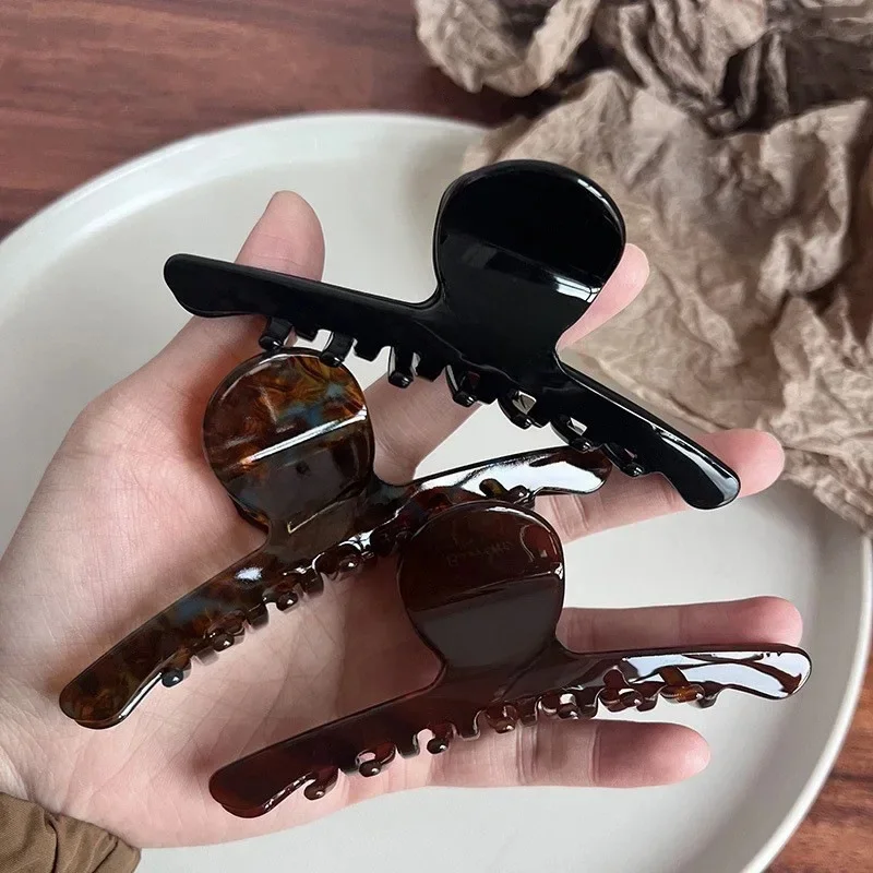 Kobiety octan Leopard spinki do włosów pazury do włosów eleganckie Barrettes krab spinki do włosów klipsy do stylizacji dziewczyny Lady nakrycia głowy akcesoria do włosów — zdjęcie 2