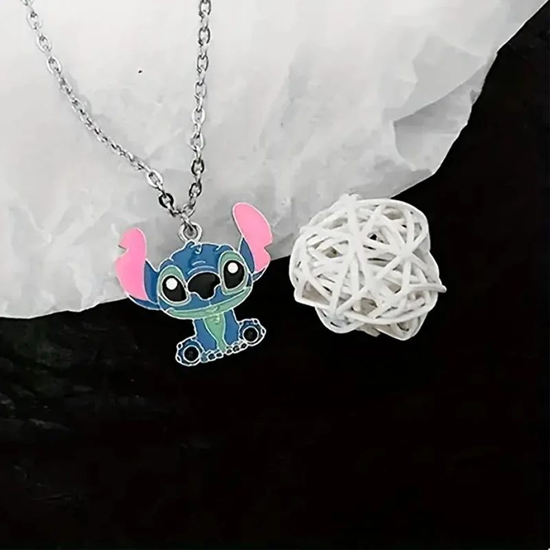 Disney Licensed Lilo & Stitch Couples Pendant Necklaces Adorable Big Ear Stitch Charm Unisex Hip Hop Sweater Chains Heartwarming - Image 4
