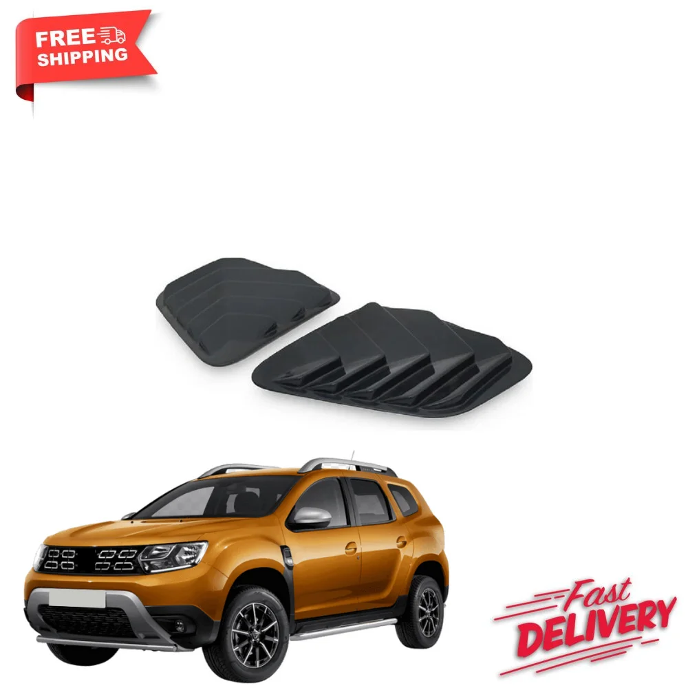 

For Dacia Duster 2018 + Glossy Black Butterfly Glass Place 2 Pieces Rear Ventilation Window Shade Sun Shade Cover Spare Parts