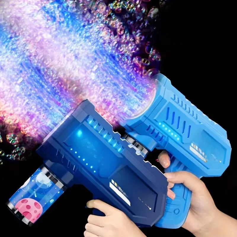 Volautomatische Bubble Gun Rocket Bubbles Machine Automatische blazer met Bubble Liquid Toy voor kinderen Strand Outdoor Bubble Gifts - afbeelding 2