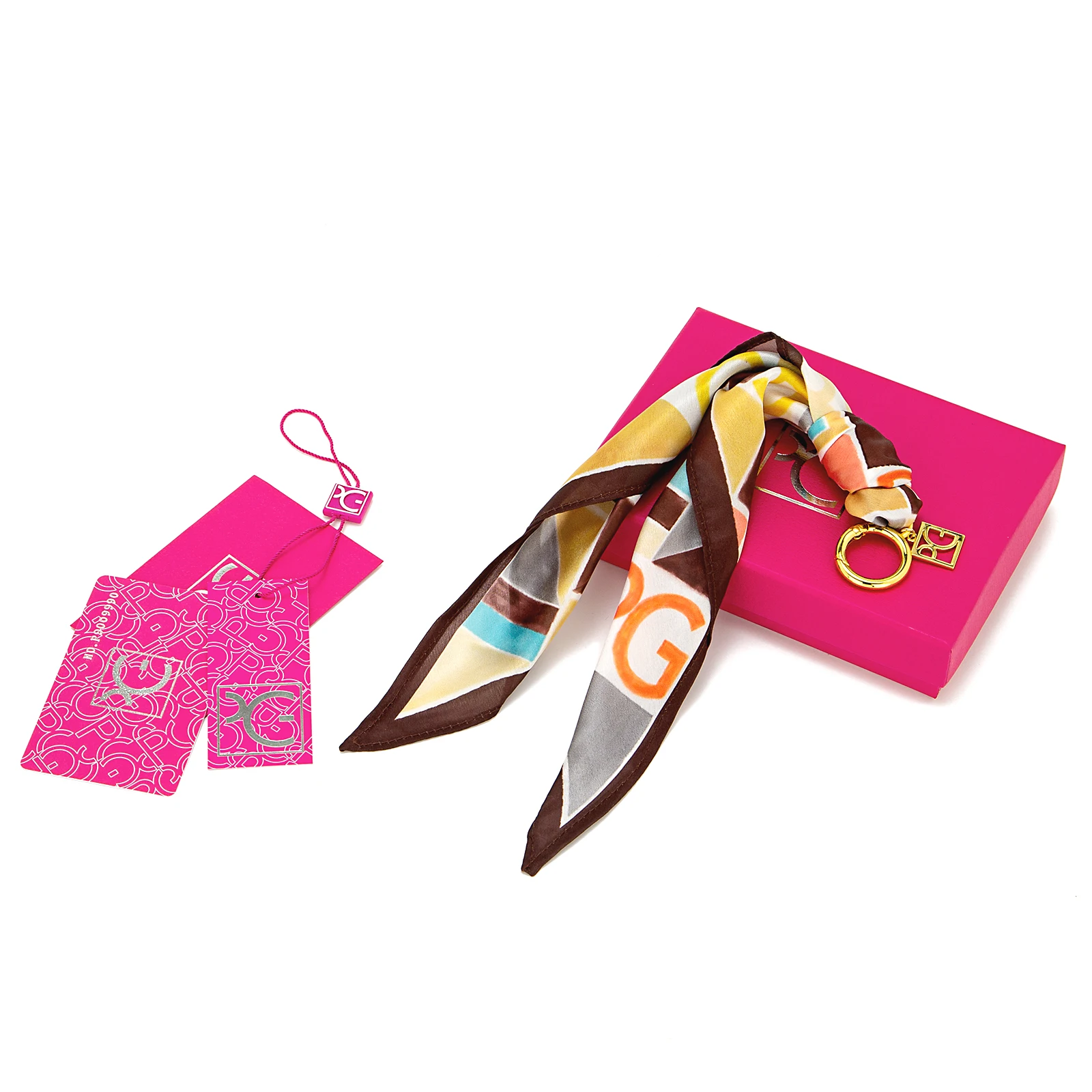 

PG Women's Silk Scarf Accessories Temperament Pendant Luggage Accessories Fashionable Street Multi-style Luggage Accessories