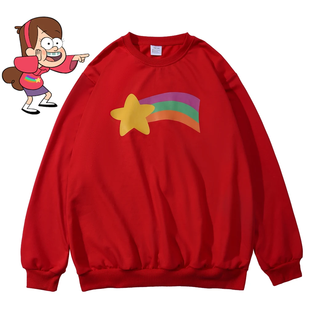 Mabel Pines-Top de Cosplay, sudadera con estrella arcoíris de Mabel Pines, disfraz de Halloween, suéter con estampado 3D, ropa deportiva diaria