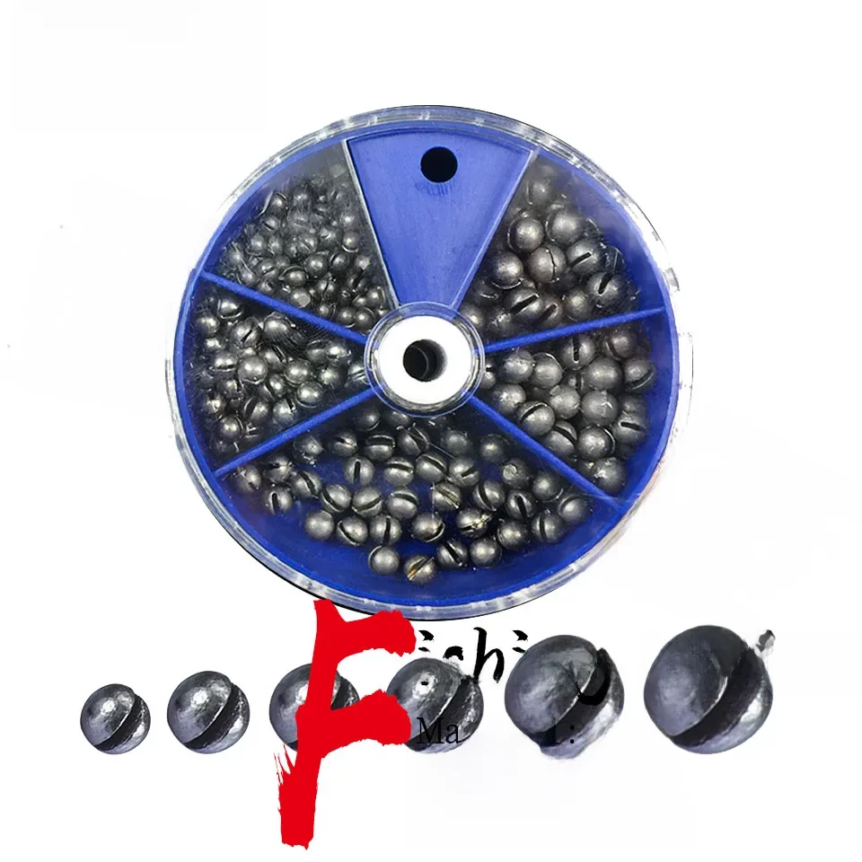WALK FISH – ensemble de plomb coulant avec morsure ouverte, plombs de pêche coulants fendus, plombs ronds, 205/106 pièces