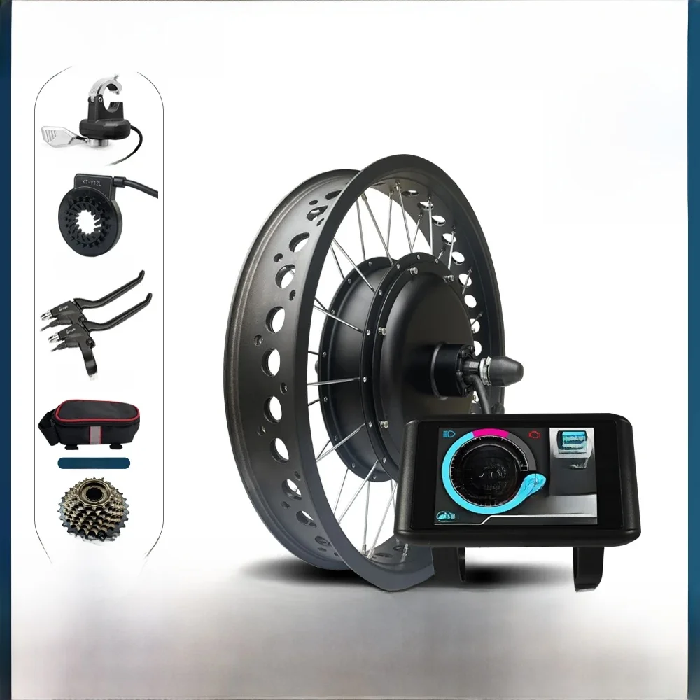 AliExpress NONE 72V 2000W Electric Fat Bike Kit 20/24/26inch 4.0 Tyre For Brushless Gearless Rear Hub Motor Wheel For Snow Conversion Kit