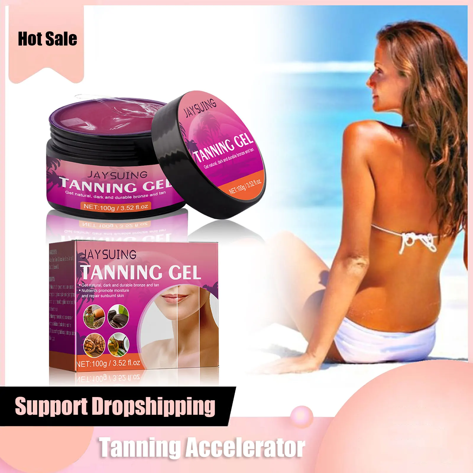 

Tanning Accelerator Cream Sunless Self Tanner Nourishing Hydrating Moisturizing Quick Body Face Bronzer Lotion Brown Tanning Gel