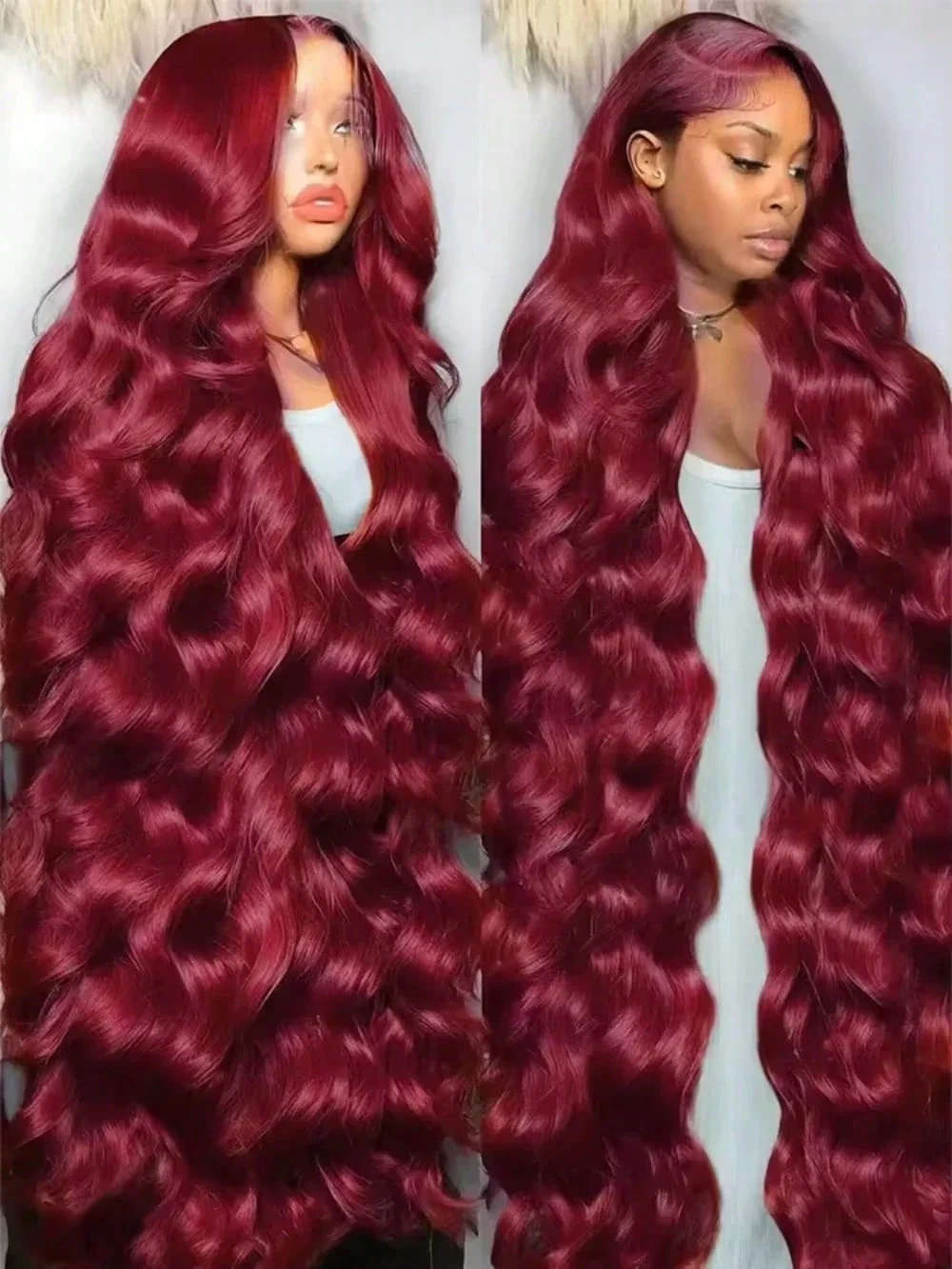 99j Burgunderrote Lace-Front-Perücken, Echthaar, 13 x 4 HD, rote Burgunder-Perücke, Echthaar, 200 Dichte, weinrote, gewellte Lace-Front-Perücke