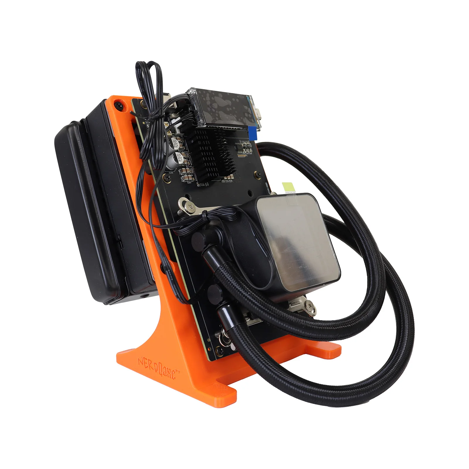 Bitaxe NerdQaxe++ 4.8TH/s جهاز تعدين بيتكوين ASIC |   تبريد المياه المائية NerdQAxe+ مع مصدر الطاقة