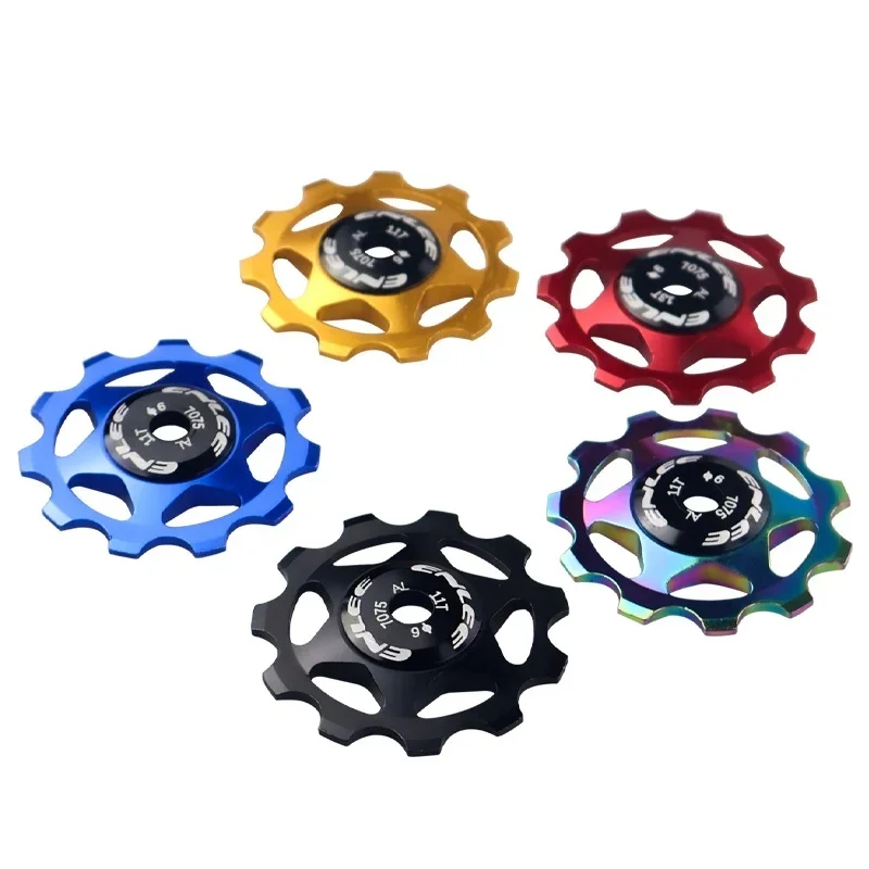AliExpress NONE Five Colours Bike Aluminum Alloy Guide Wheel Pulley Rear Derailleur 11T 13T Guide MTB Ceramic Bearing Jockey Wheel For 4/5/6MM
