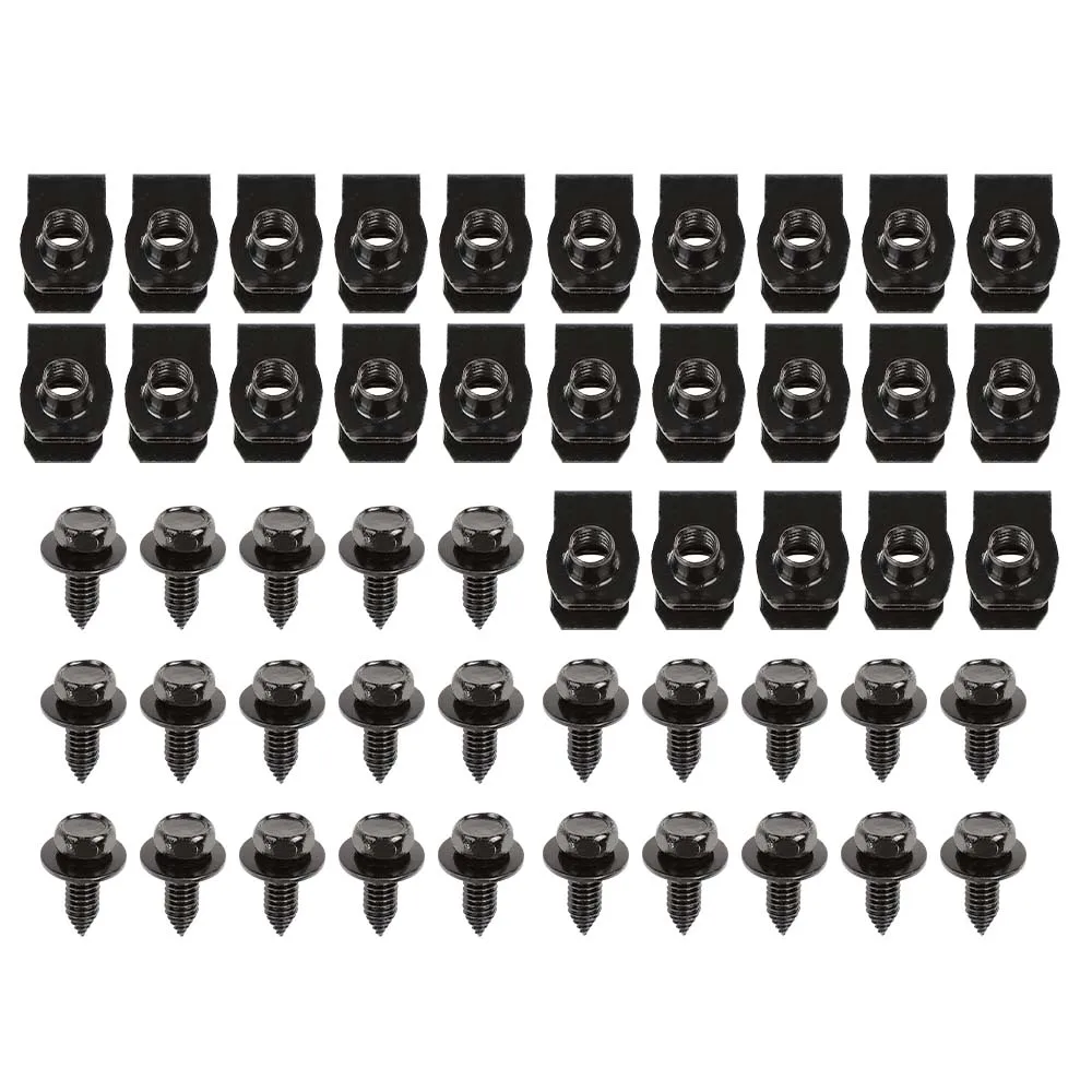 

50 шт. болты для крыльев и U-образные гайки 5/16-18 х 7/8 дюйма х 3/4 дюйма шайба 1/2 дюйма комплект с шестигранной головкой корпус черные автомобильные аксессуары