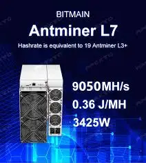 DC New Bitmain Antminer L7 9050M Doge Coin & Litecoin LTC Coin Asic Miner Crypto Mining Machine Bulit-in PSU