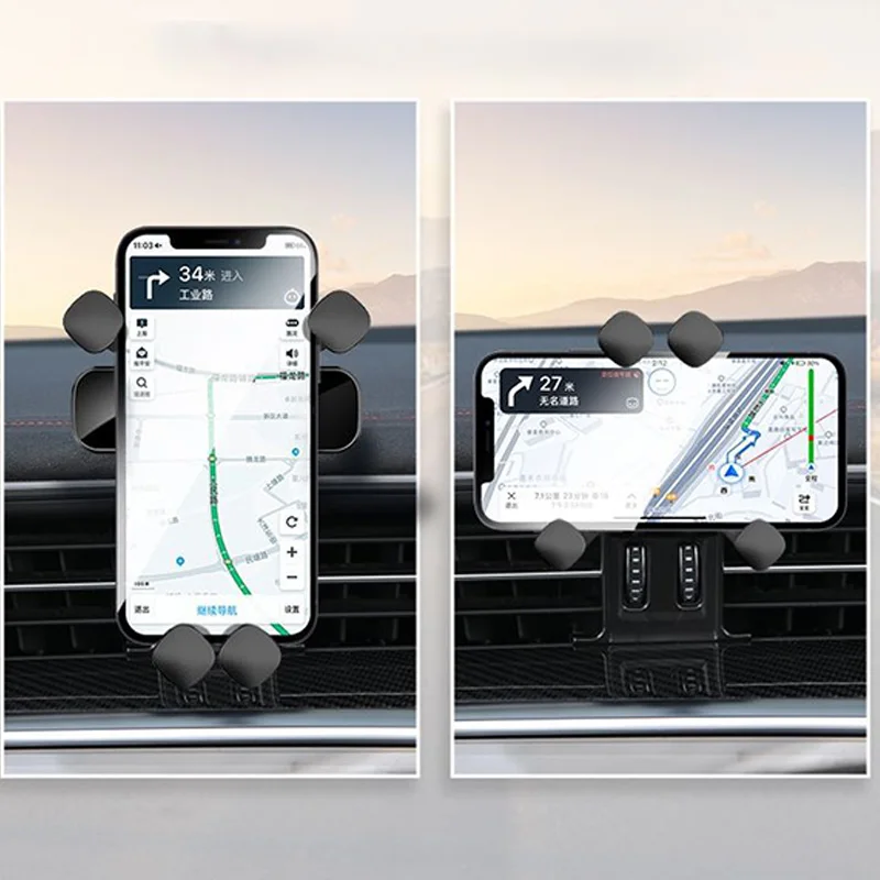 Soporte de teléfono de gravedad para coche, accesorios de montaje para Skoda Octavia 2015-2023