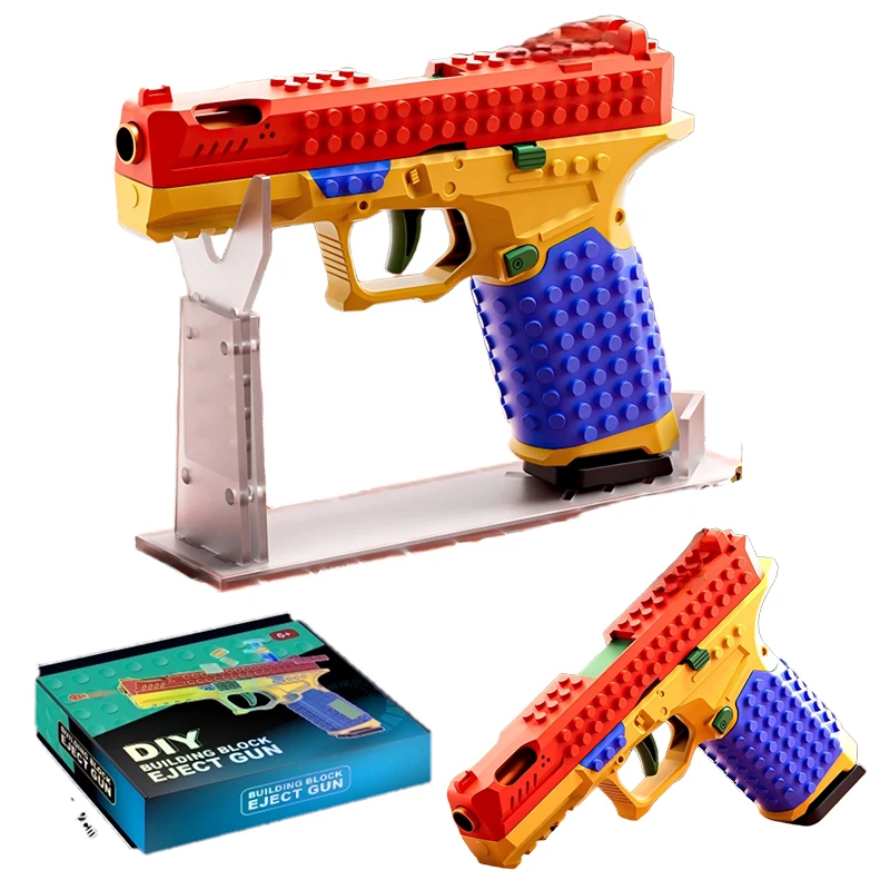 

Конструктор MOC: Военная ружейная ступица времен Второй мировой войны, стреляющая гильзами, строительные блоки, полицейский пистолет, детские игрушки, подарки на праздники