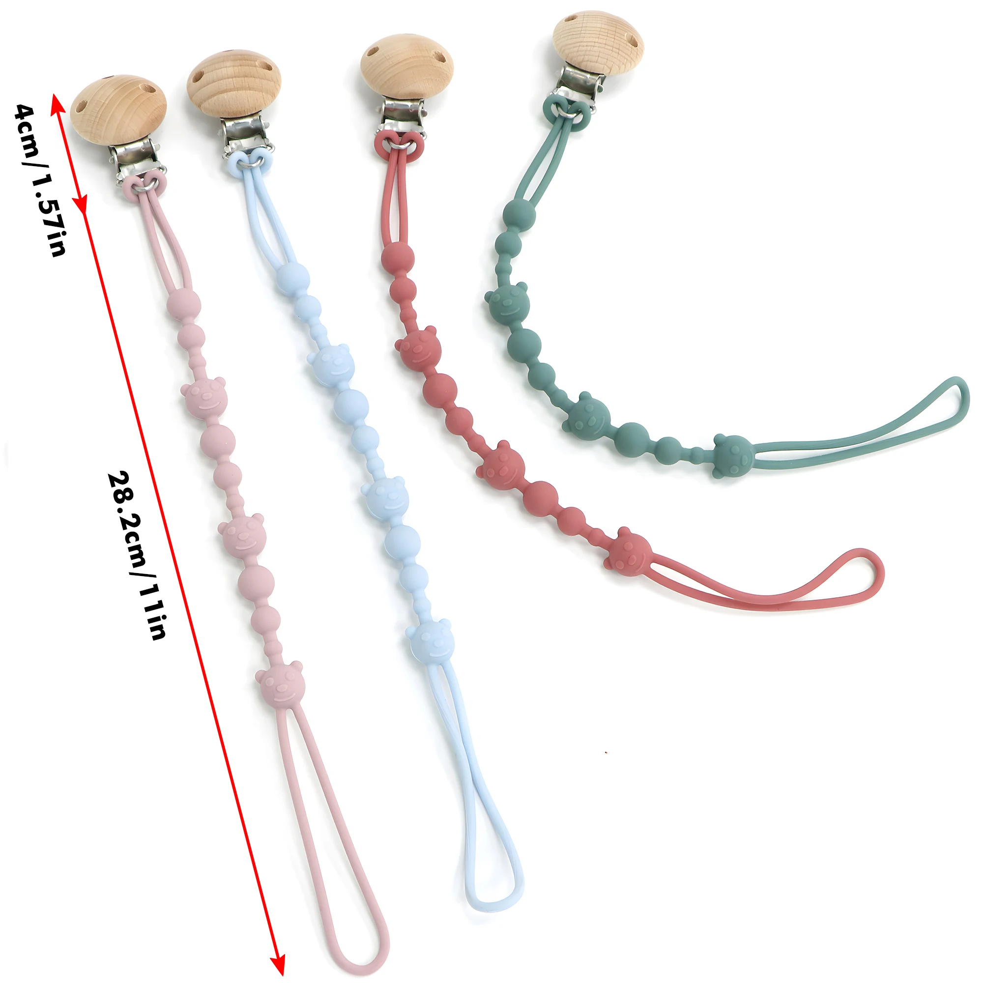 Soothing Pacifier Anti-chain Baby Stroller Teether Anti-loss Chain Baby Silicone Pacifier Clip Toy Biting Glue Lanyard