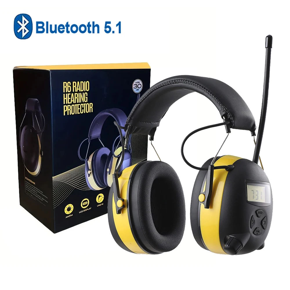 NEW Hearing Protection Bluetooth Earmuffs Noise Canceling Headphones AM/FM Radio Wireless Earphones Reduction Defender Ear Muffs