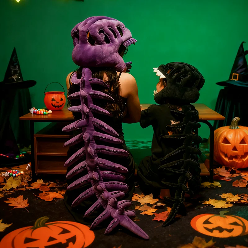 Dinosaur Skeleton Headgear Pillow - 4 Colors, Perfect for Party Cosplay & Cozy Sofa Lounging