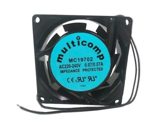 Multicomp MC19702 Server Cooling Fan AC 220/240V 0.07A 80x80x25mm 2-Wire