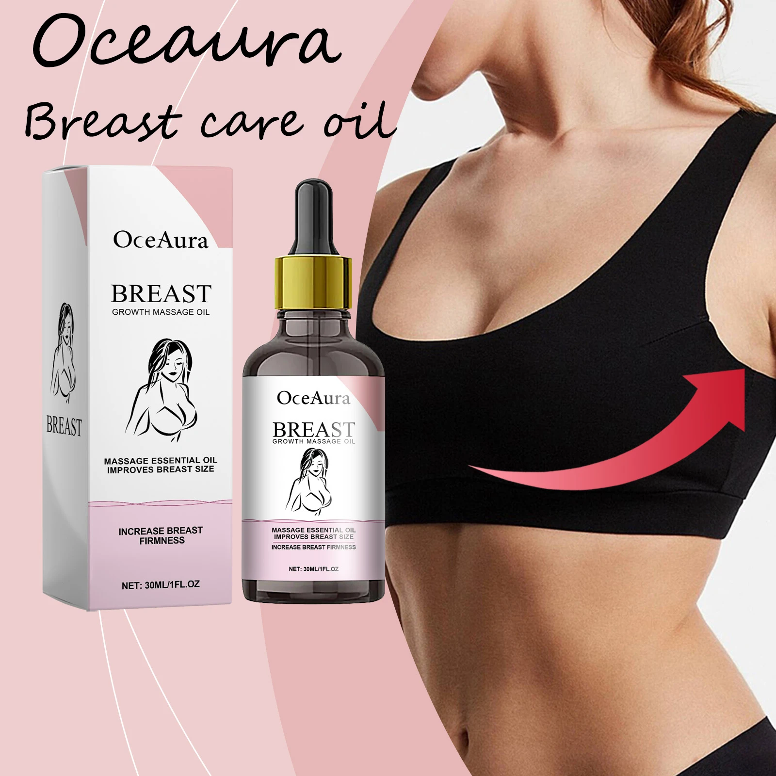 

Oceaura Breast Massage Oil Nourishing Improve Breast Skin Elasticity Relief Discomfort Relaxing Body Breast Care Essential Oil