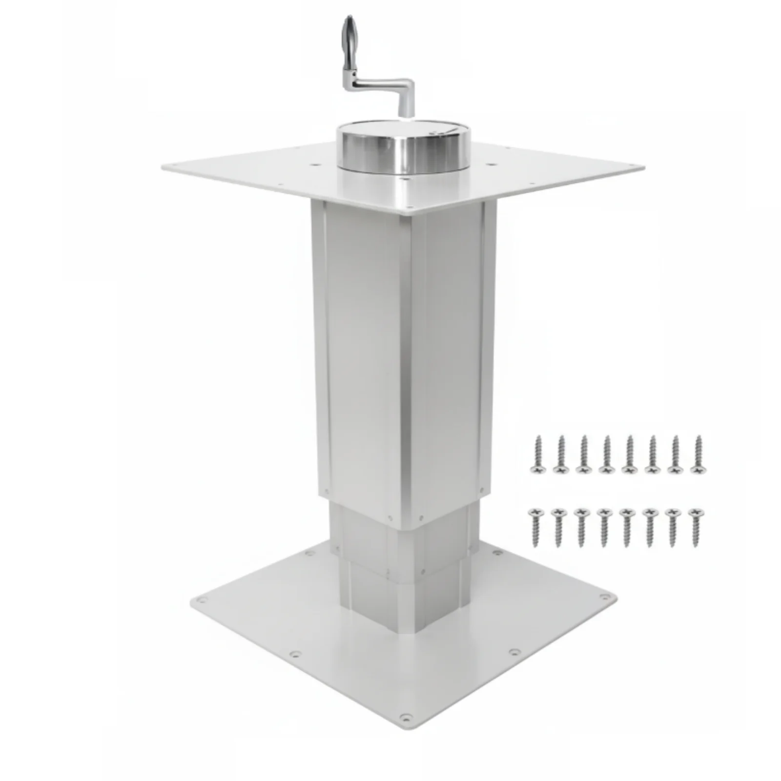 Verstelbare RV-tafelpoot 12-30 inch 3-traps telescopische onderstel voor camper & jacht, heavy-duty aluminium doe-het-zelf-beslag