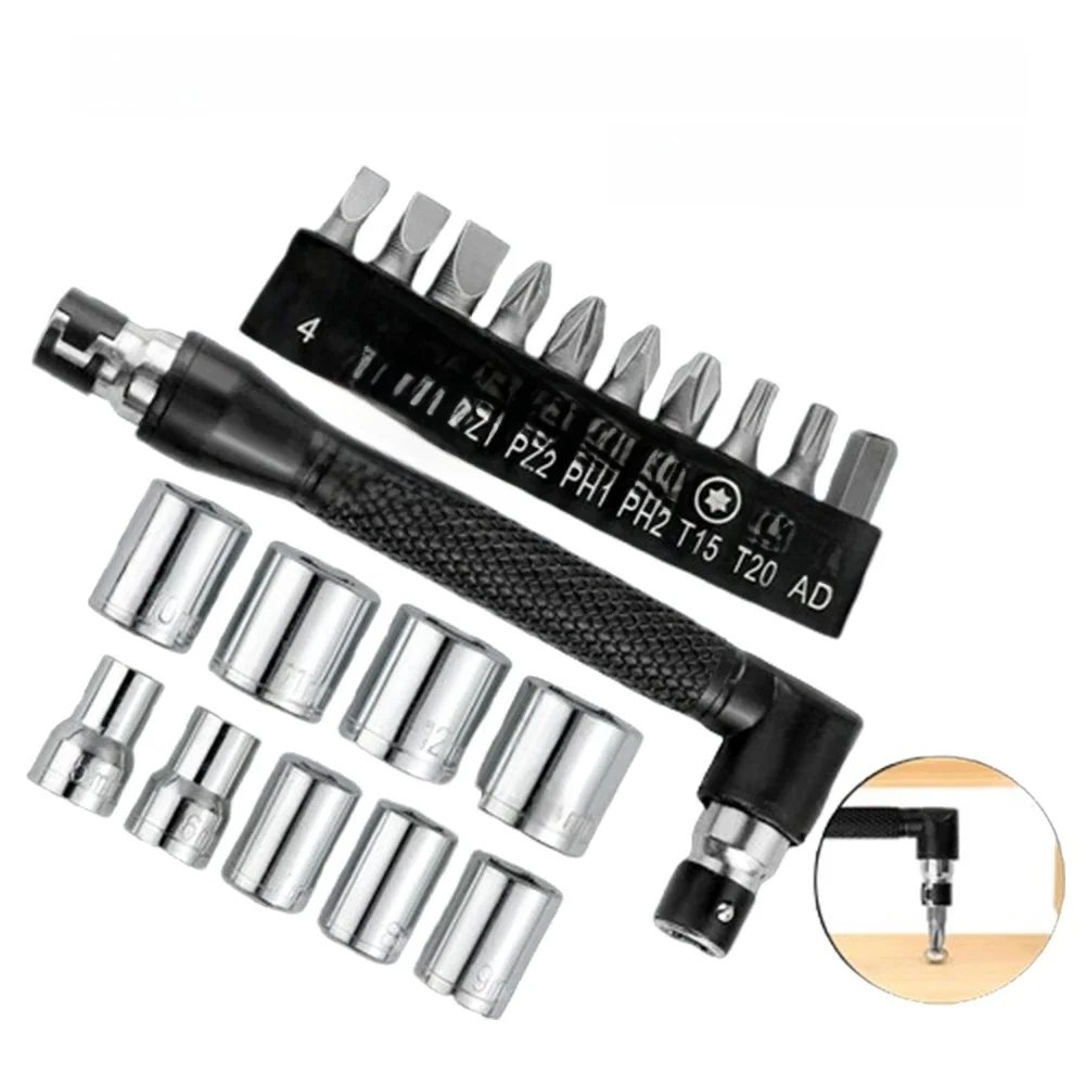 21 Piece Set Of Screwdriver Head Socket Dual Head Dual-use Wrench and 10pc Shaped Screwdriver Head and 1/4 Socket Tool