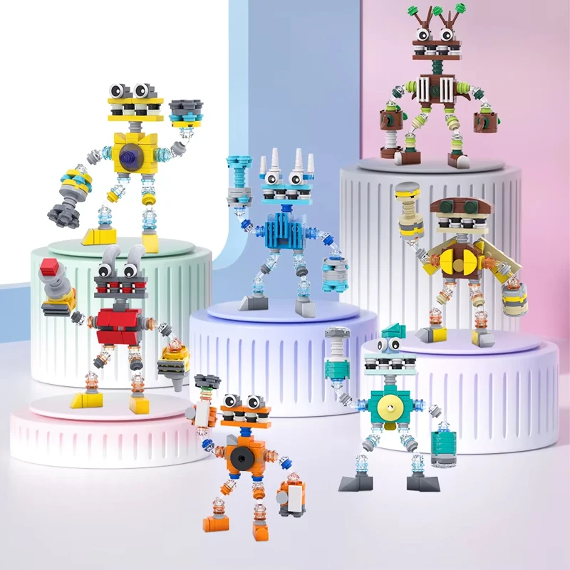 

Puzzle Enlightenment Mini Version Robot Figures Building Blocks Set My Singing Monster Cute Bricks Toys Children Birthday Gifts