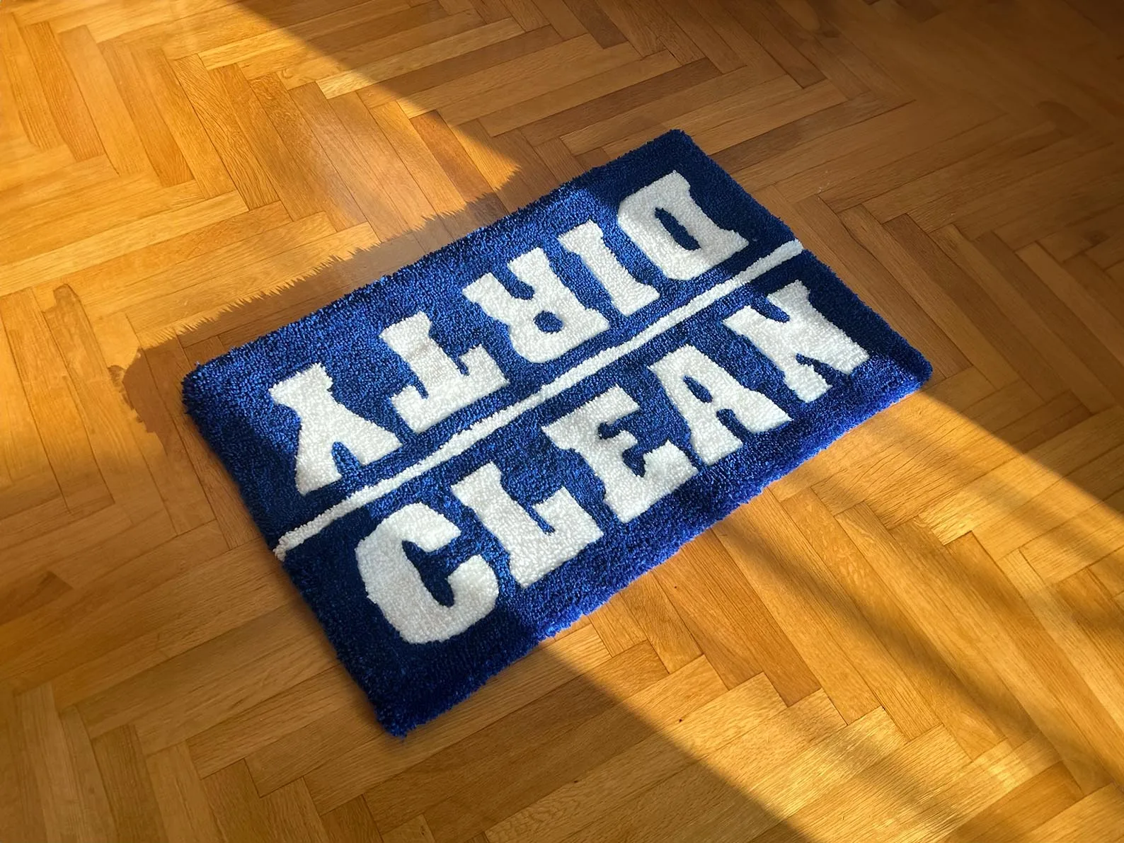 

Handmade Clean&Dirty Tufted Rug / Welcome Mat, Custom Rug, Housewarming Gifts, Handmade Gifts Size:45x70cm