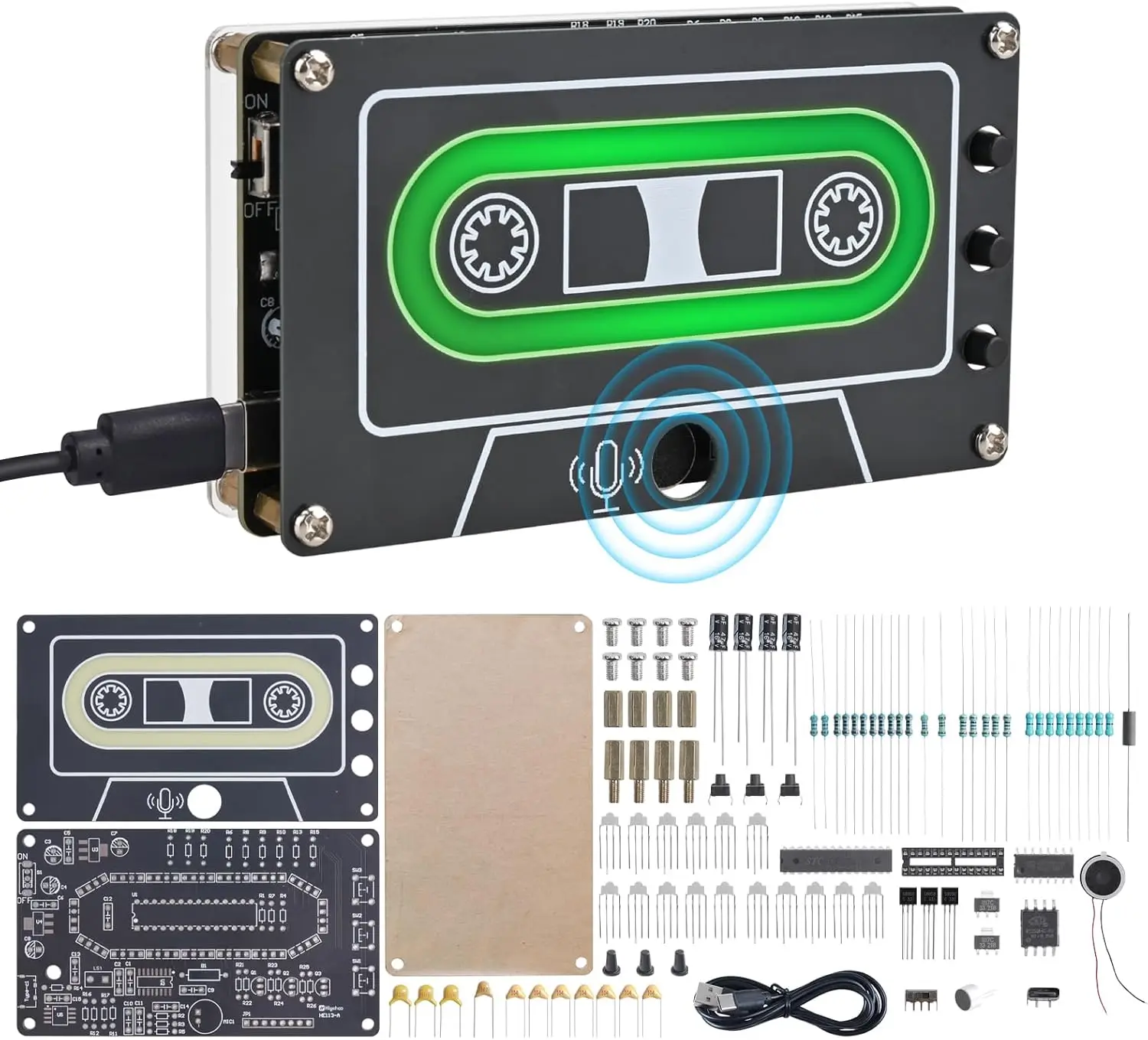 10-Minuten-Tonaufnahmegerät Lötübungsset DIY Audio-Sprachrekorder Lehrreiches Elektronik-STEM-Projekt für DIY-Geschenke